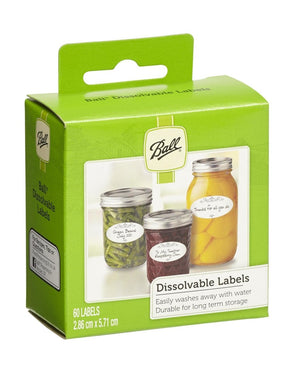 Ball Mason Jars Dissolvable Self-Adhesive Labels for Preserves Jars, Value Pack of 6 x 60 Labels - 2tech ltd