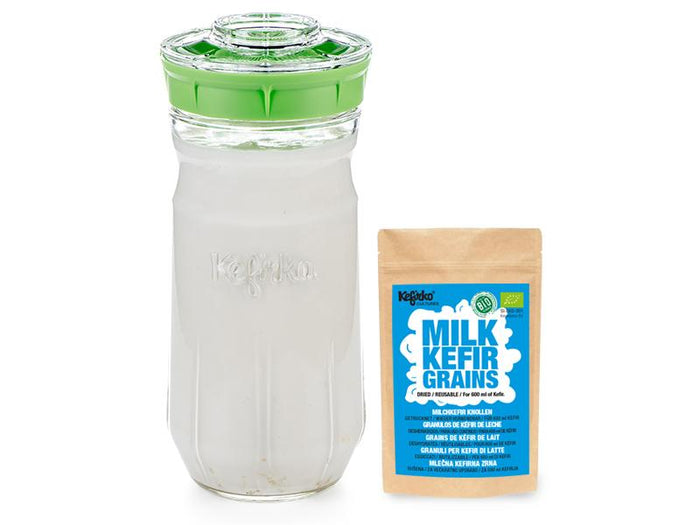 Kefirko Milk Kefir Kit with Dehydrated Grains, 1400 ml