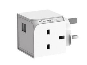 Allocacoc MiniCube USB 2way, 2USB Wall Socket Adapter - 2tech ltd