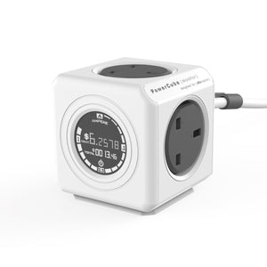 Allocacoc Powercube Extended Monitor 4-way 1.5m Wall Socket Adapter & Cost Calculator - 2tech ltd