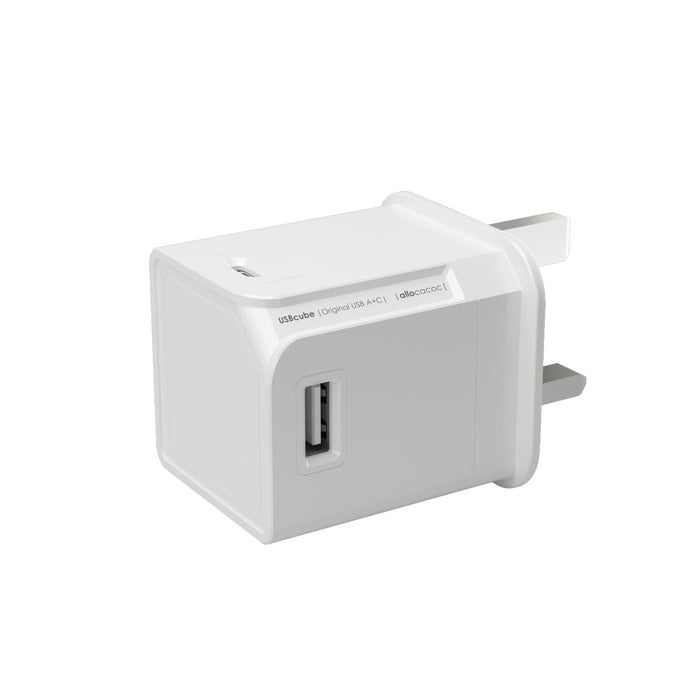 Allocacoc USBcube Original Type C - The most compact multi-USB adapter  3amp (WHITE)