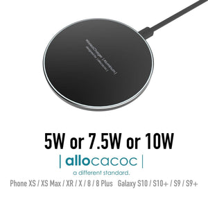 Allocacoc WirelessCharger |Aluminum| Super slim quick Wireless Charger (5w / 7.5w or 10w) - 2tech ltd