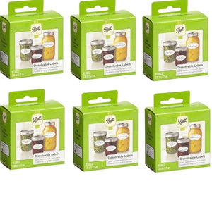Ball Mason Jars Dissolvable Self-Adhesive Labels for Preserves Jars, Value Pack of 6 x 60 Labels - 2tech ltd