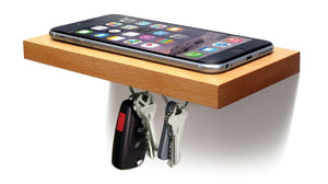 PLANK Wooden Floating Shelf with a Magnetic Underside for Mobile & Keys Storage - 2tech ltd